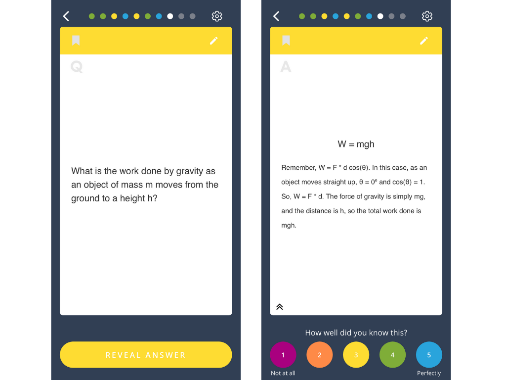 Brainscape smart flashcards for physics